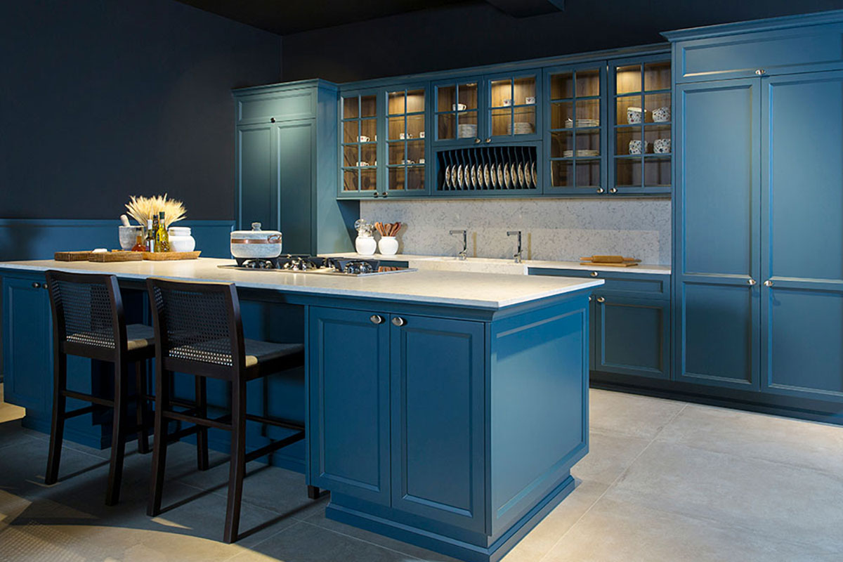 Silestone Quartz in Blue Kitchen