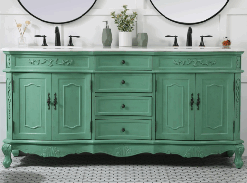 A vintage kitchen with a repurposed dresser